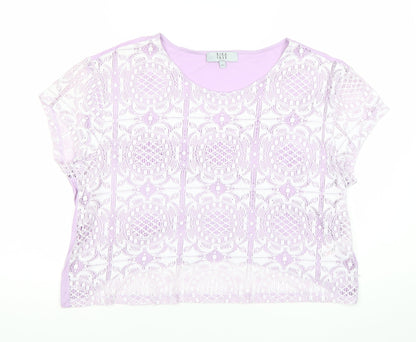 Lola Skye Women’s Purple Lace Cropped Blouse UK 18