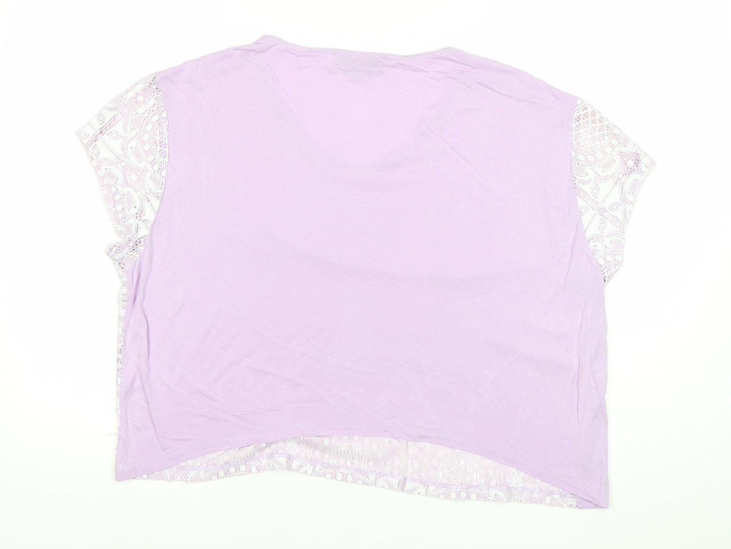 Lola Skye Women’s Purple Lace Cropped Blouse UK 18