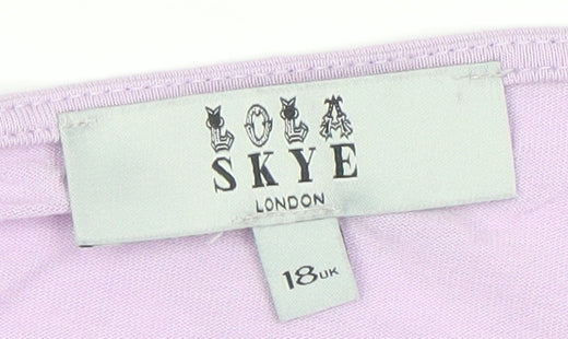 Lola Skye Women’s Purple Lace Cropped Blouse UK 18