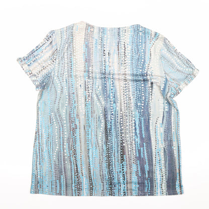 Maria & Gabriele Womens Multicoloured Tunic Blouse L V-Neck Short Sleeve