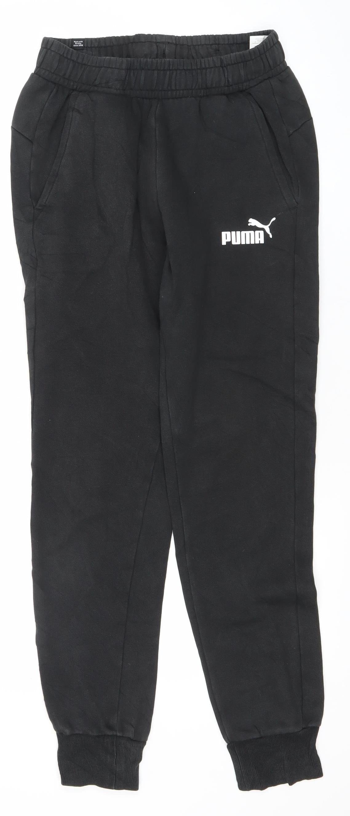 Puma Mens Black Jogger Sweatpants Size S Regular Fit Fleece