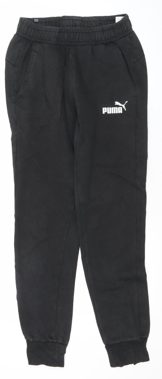 Puma Mens Black Jogger Sweatpants Size S Regular Fit Fleece