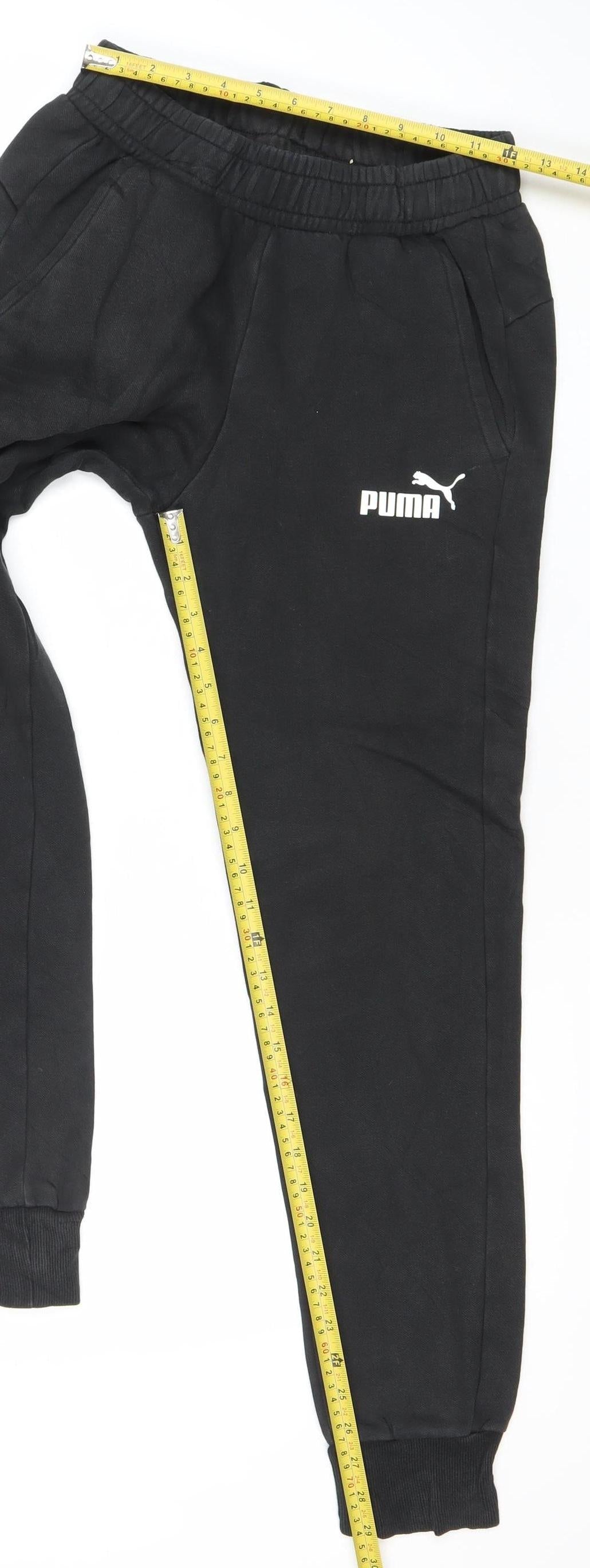 Puma Mens Black Jogger Sweatpants Size S Regular Fit Fleece
