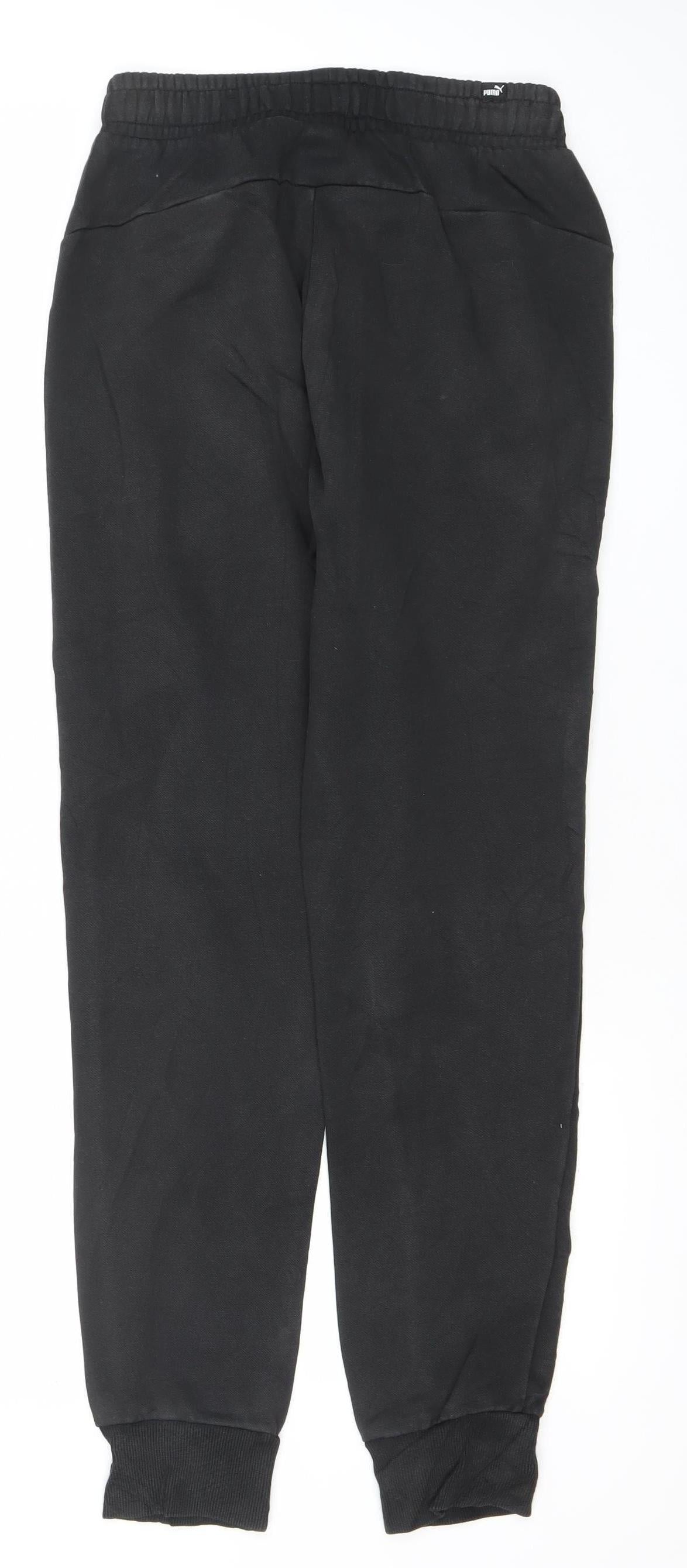 Puma Mens Black Jogger Sweatpants Size S Regular Fit Fleece