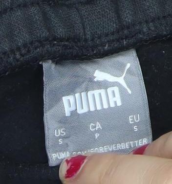 Puma Mens Black Jogger Sweatpants Size S Regular Fit Fleece