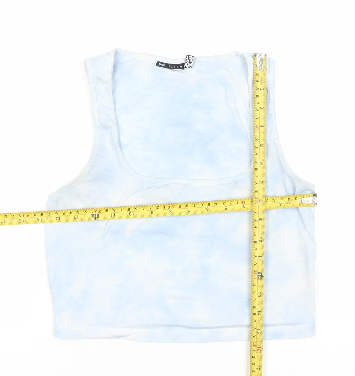 Womens UK Size 12 ASOS Blue Cropped Tank
