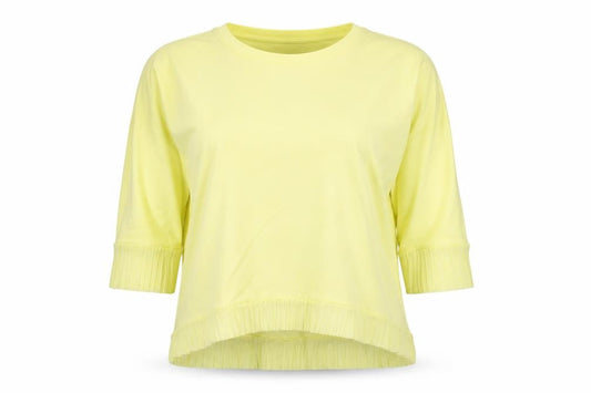 A Postcard from Brighton Women’s Yellow Ruffle Hem T-Shirt Size S