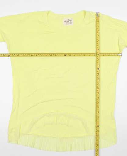 A Postcard from Brighton Women’s Yellow Ruffle Hem T-Shirt Size S