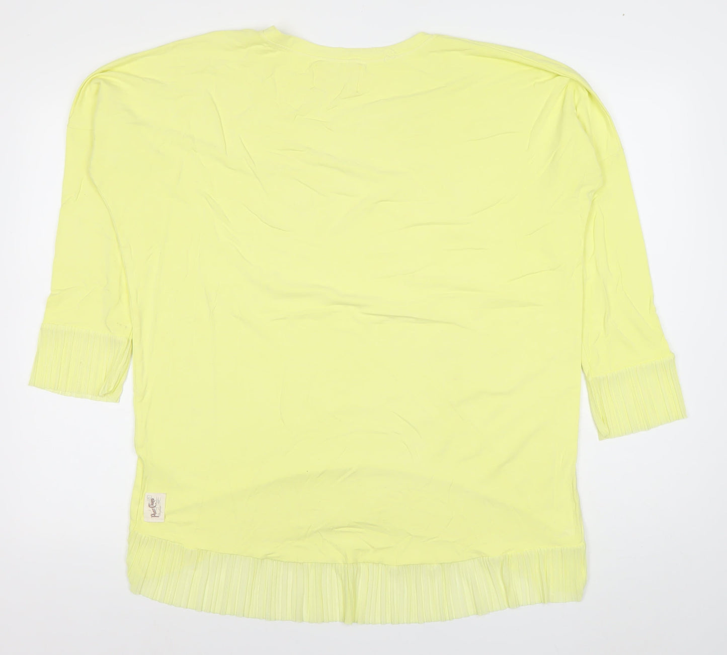 A Postcard from Brighton Women’s Yellow Ruffle Hem T-Shirt Size S