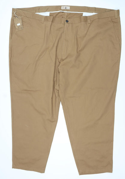 WOODBRIE Mens Brown 62 Khaki Jeans Cotton Regular Fit