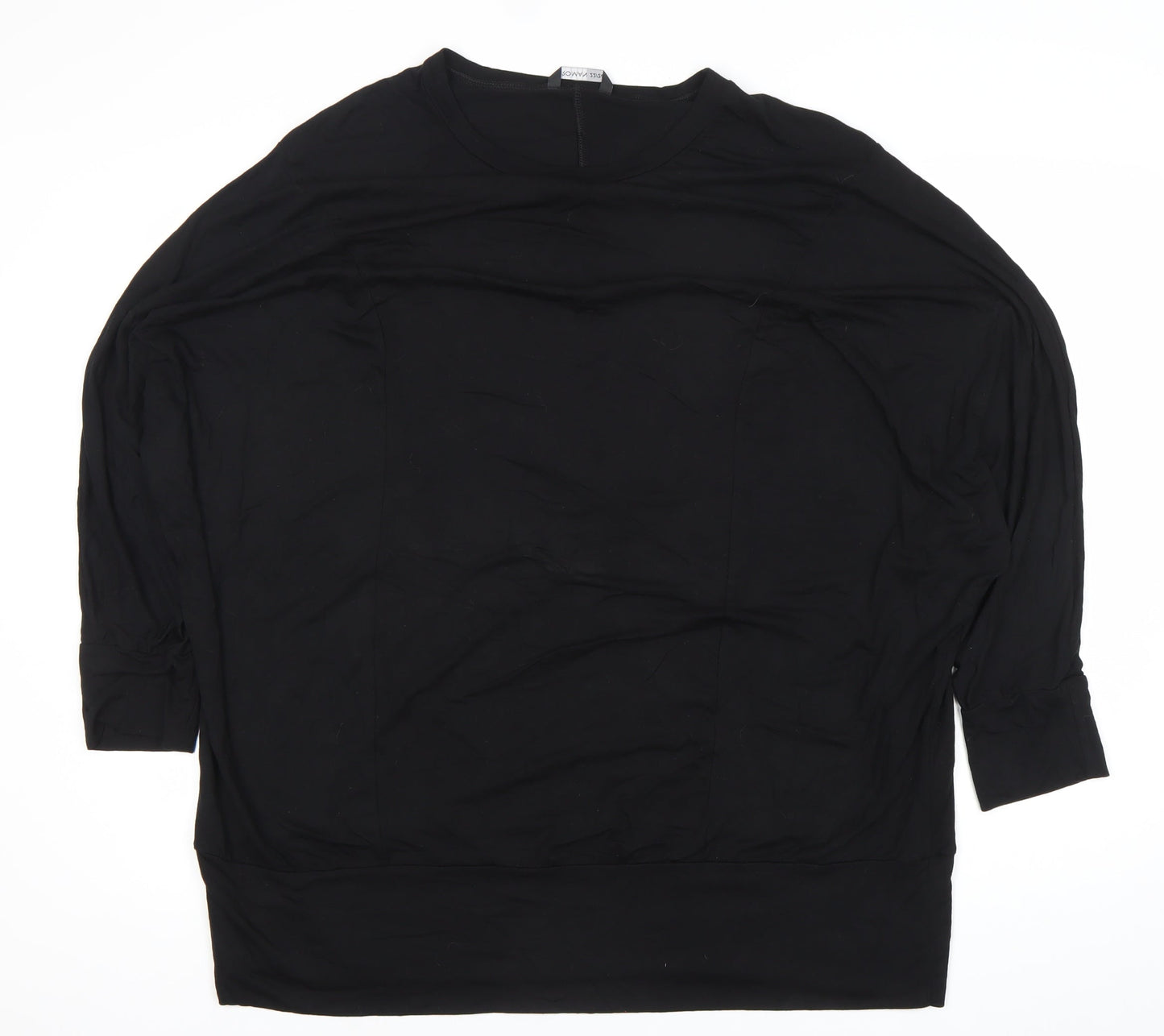 Womens UK Size XL Roman Black Basic T-Shirt