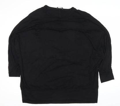 Womens UK Size XL Roman Black Basic T-Shirt