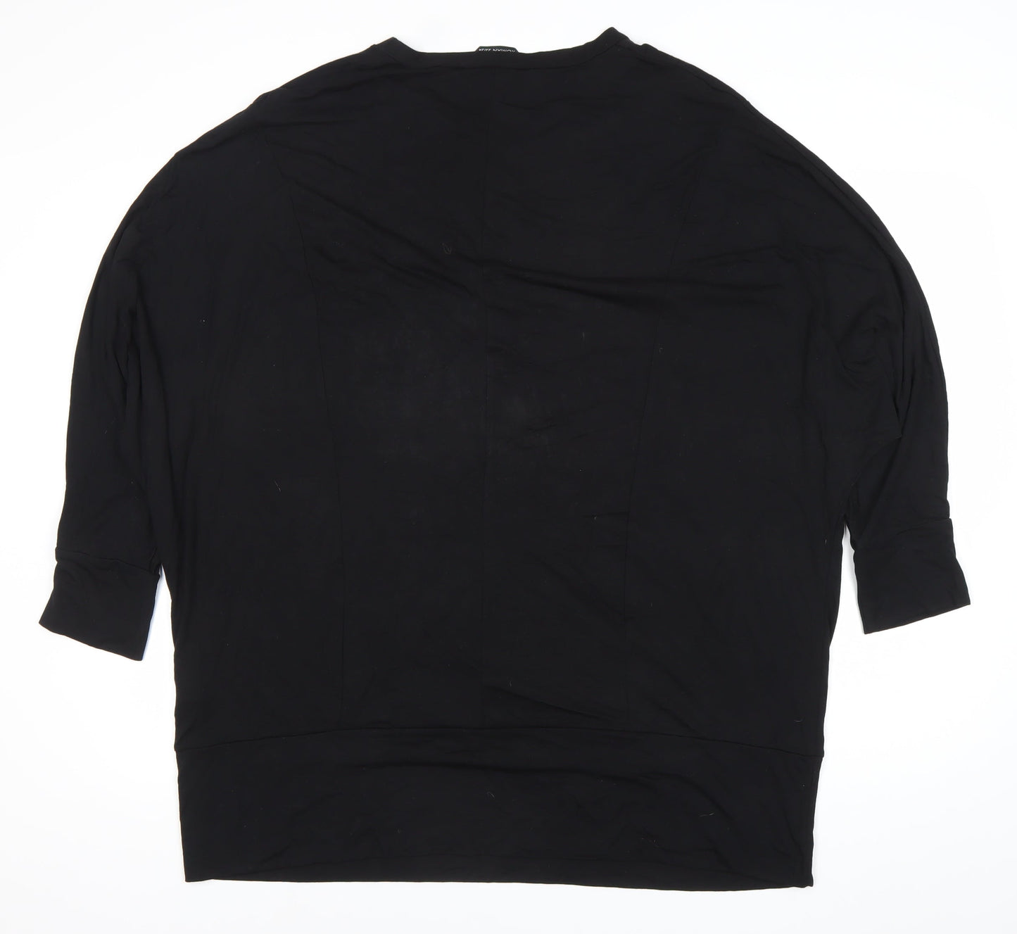 Womens UK Size XL Roman Black Basic T-Shirt