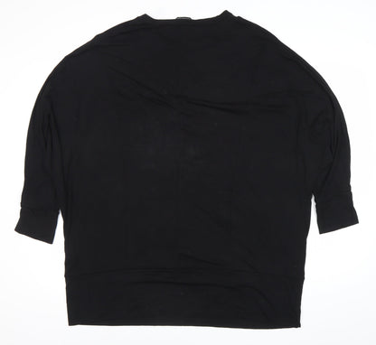 Womens UK Size XL Roman Black Basic T-Shirt