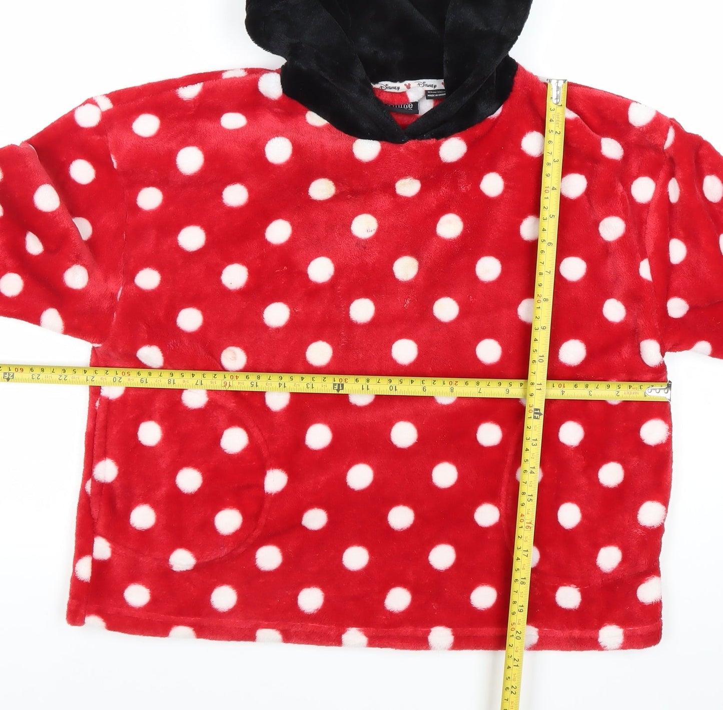Disney Girls Minnie Mouse Red Polka Dot Fleece Hoodie 4-5Y
