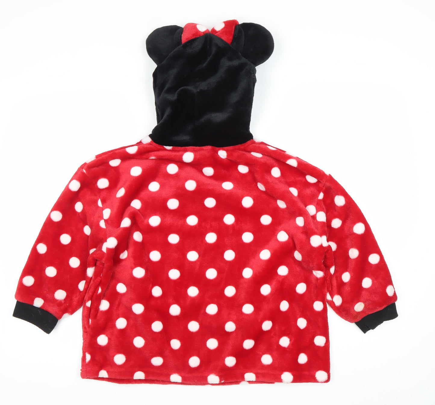 Disney Girls Minnie Mouse Red Polka Dot Fleece Hoodie 4-5Y