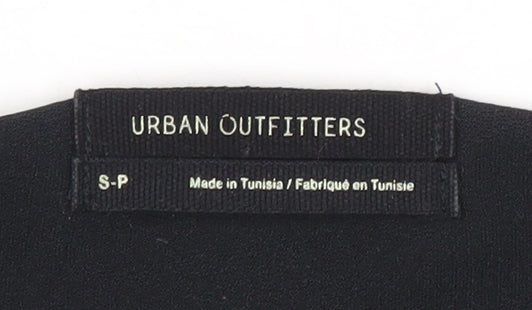 Womens UK Size S Urban Outfitters Black Cropped Blouse
