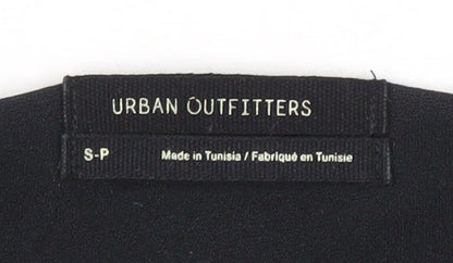 Womens UK Size S Urban Outfitters Black Cropped Blouse