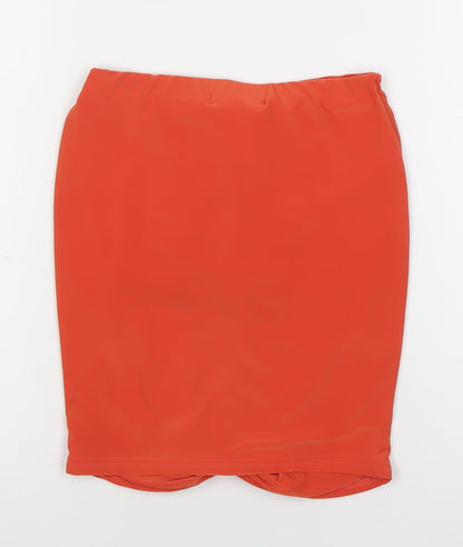I Saw It First Women’s Orange Ruched Drawstring Mini Skirt Size S