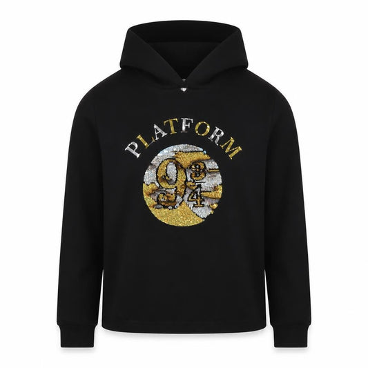 Harry Potter Girls Black Sequin Pullover Hoodie 11 Years Fleece