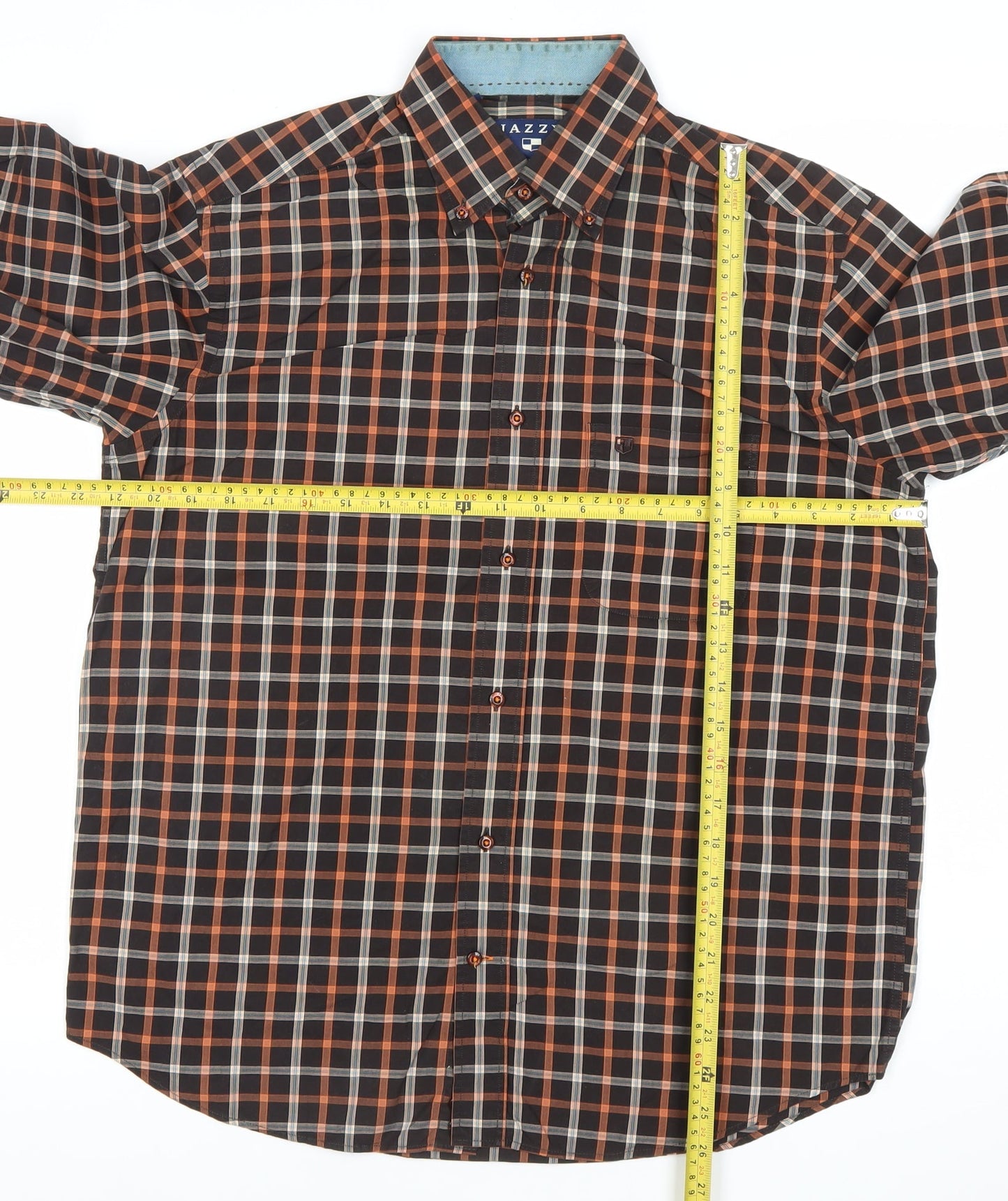 Jazzy Studio Men's Multicoloured Plaid Button-Up Shirt M Regular Fit