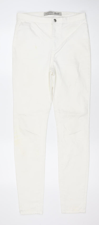Denim Co Women White Skinny Slim Jeans Size 14 Stretch Cotton