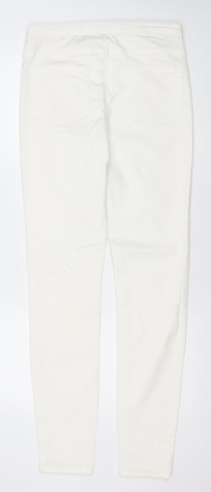 Denim Co Women White Skinny Slim Jeans Size 14 Stretch Cotton