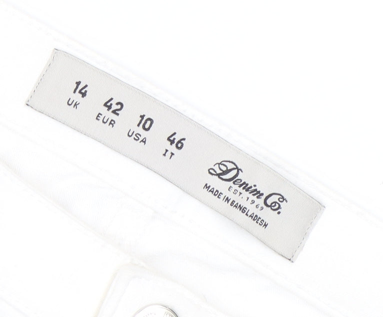 Denim Co Women White Skinny Slim Jeans Size 14 Stretch Cotton