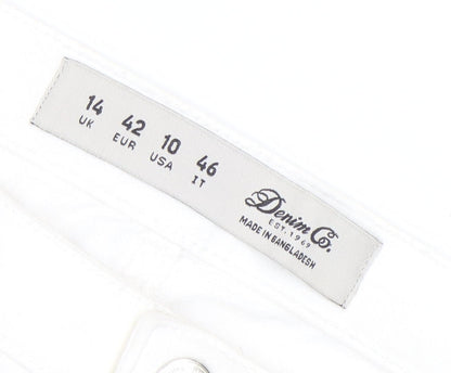 Denim Co Women White Skinny Slim Jeans Size 14 Stretch Cotton