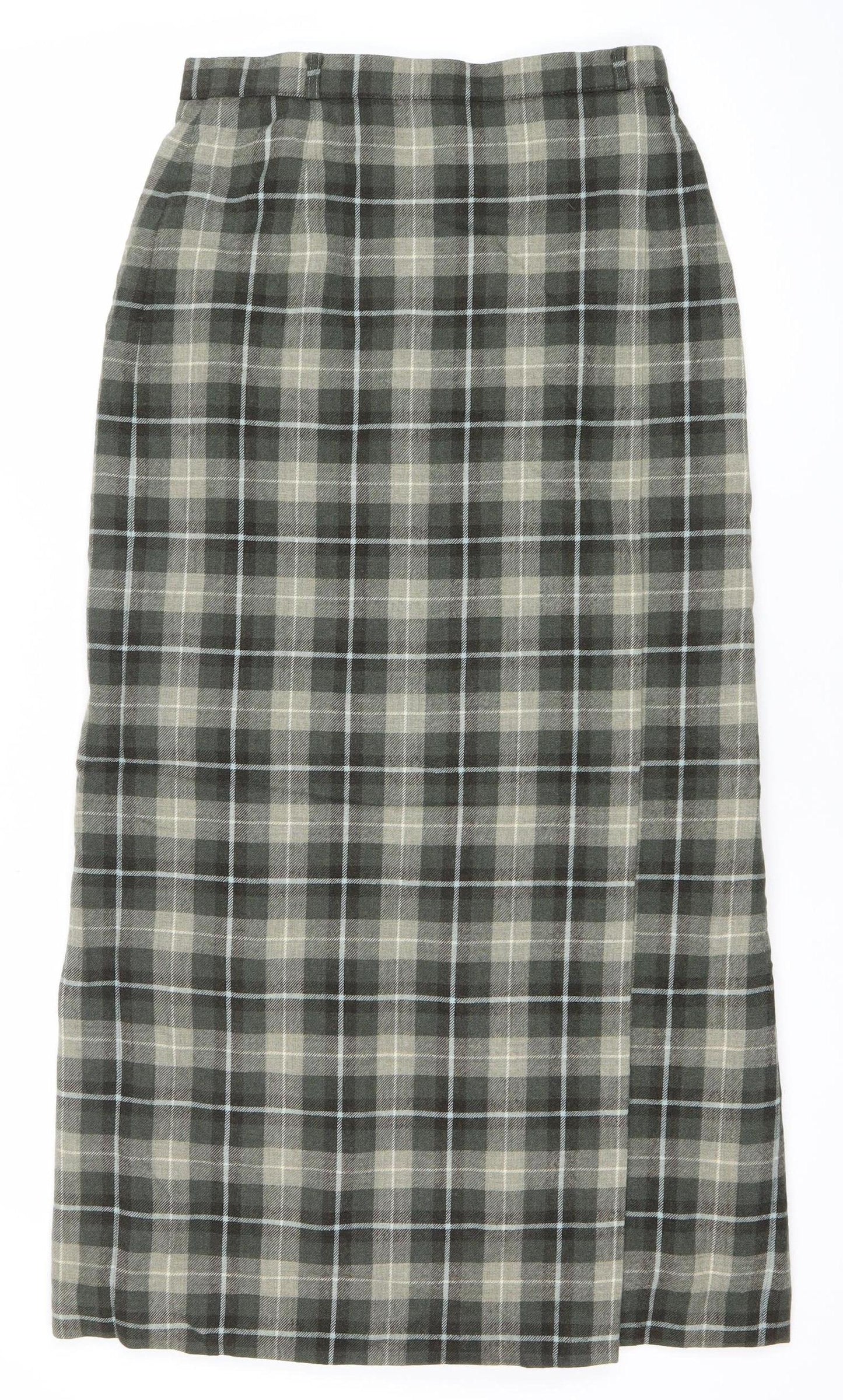 Basler Women Grey Plaid Wool Pencil Skirt Size 12 Knee Length