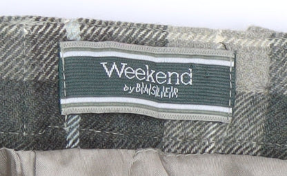 Basler Women Grey Plaid Wool Pencil Skirt Size 12 Knee Length