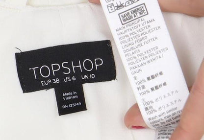 Topshop Women’s Ivory Slip Dress Size 10 V-Neck Strappy