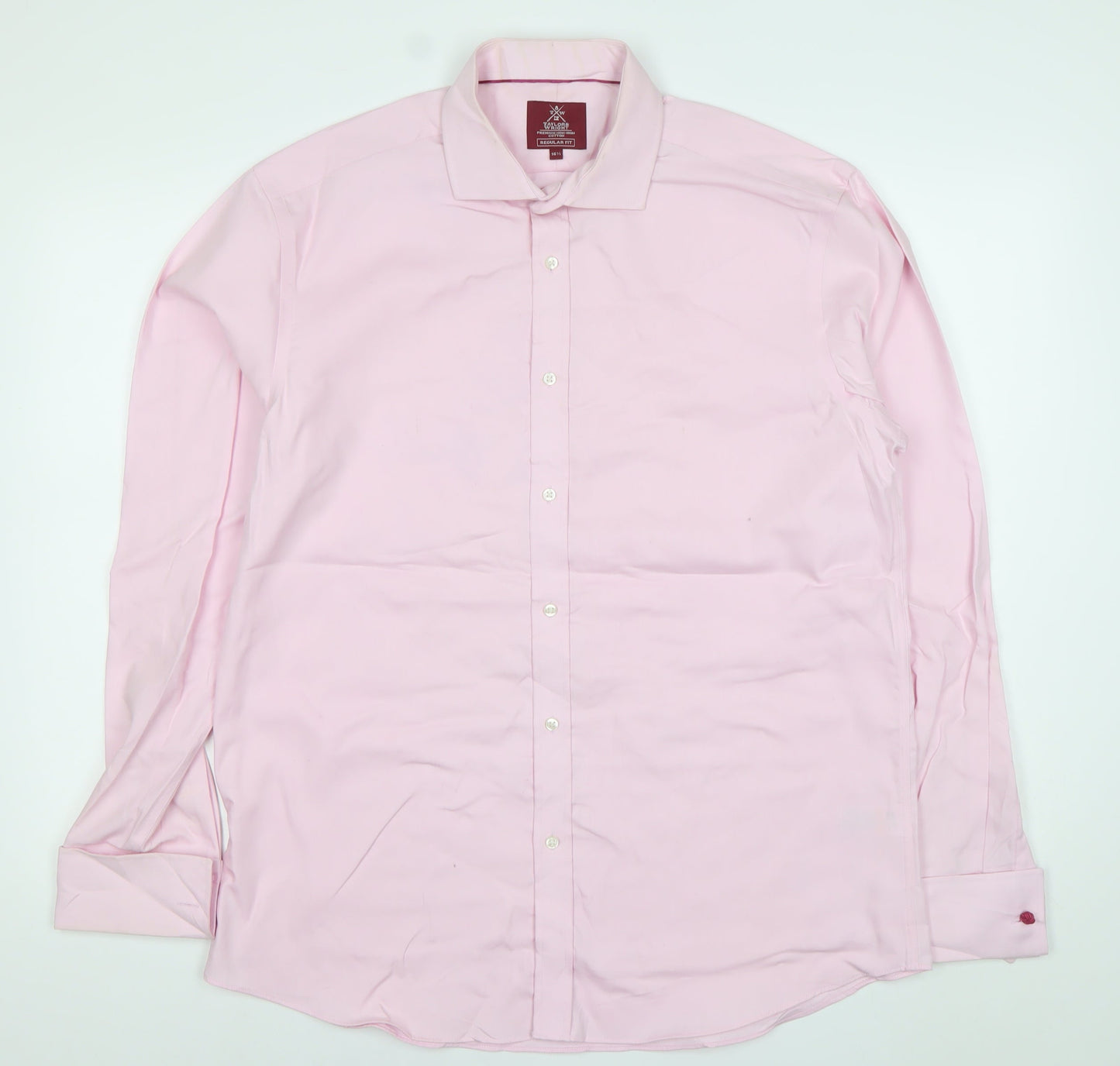 Taylor & Wright Men’s Pink 16.5 Regular Fit Cotton Dress Shirt