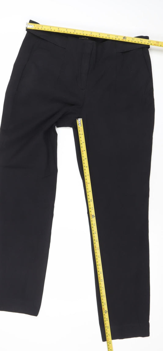 Massimo Dutti Womens Black Slim Dress Pants Size 12 Workwear