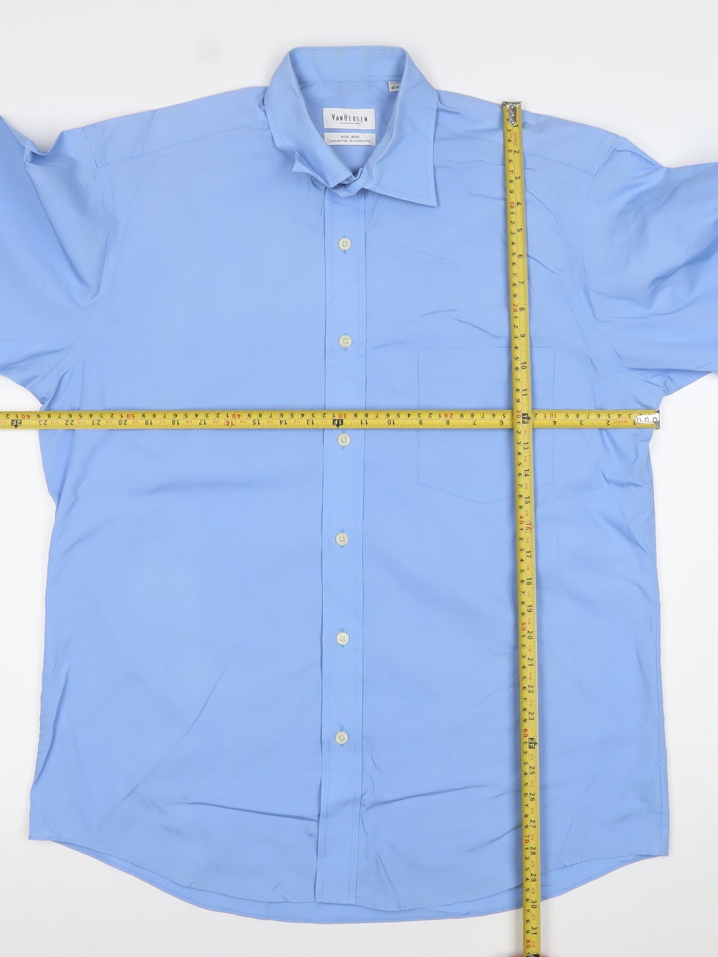 Van Heusen Men’s Blue Long Sleeve Non-Iron Dress Shirt Size L 16” Collar