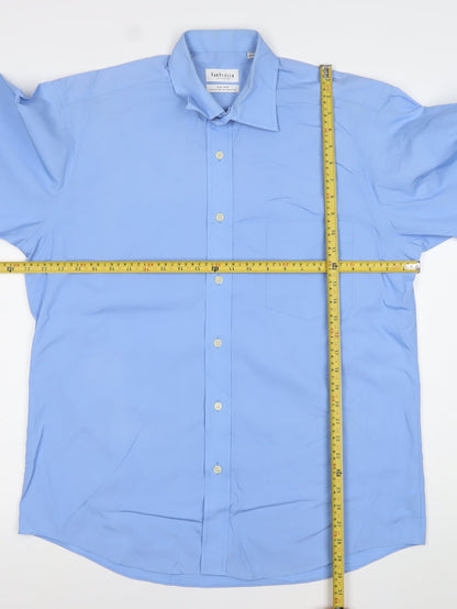 Van Heusen Men’s Blue Long Sleeve Non-Iron Dress Shirt Size L 16” Collar