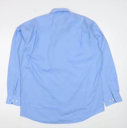 Van Heusen Men’s Blue Long Sleeve Non-Iron Dress Shirt Size L 16” Collar