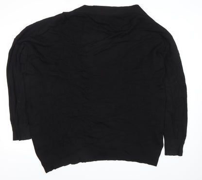 H&M Womens Black V-Neck Knit Cardigan Medium M Long Sleeve