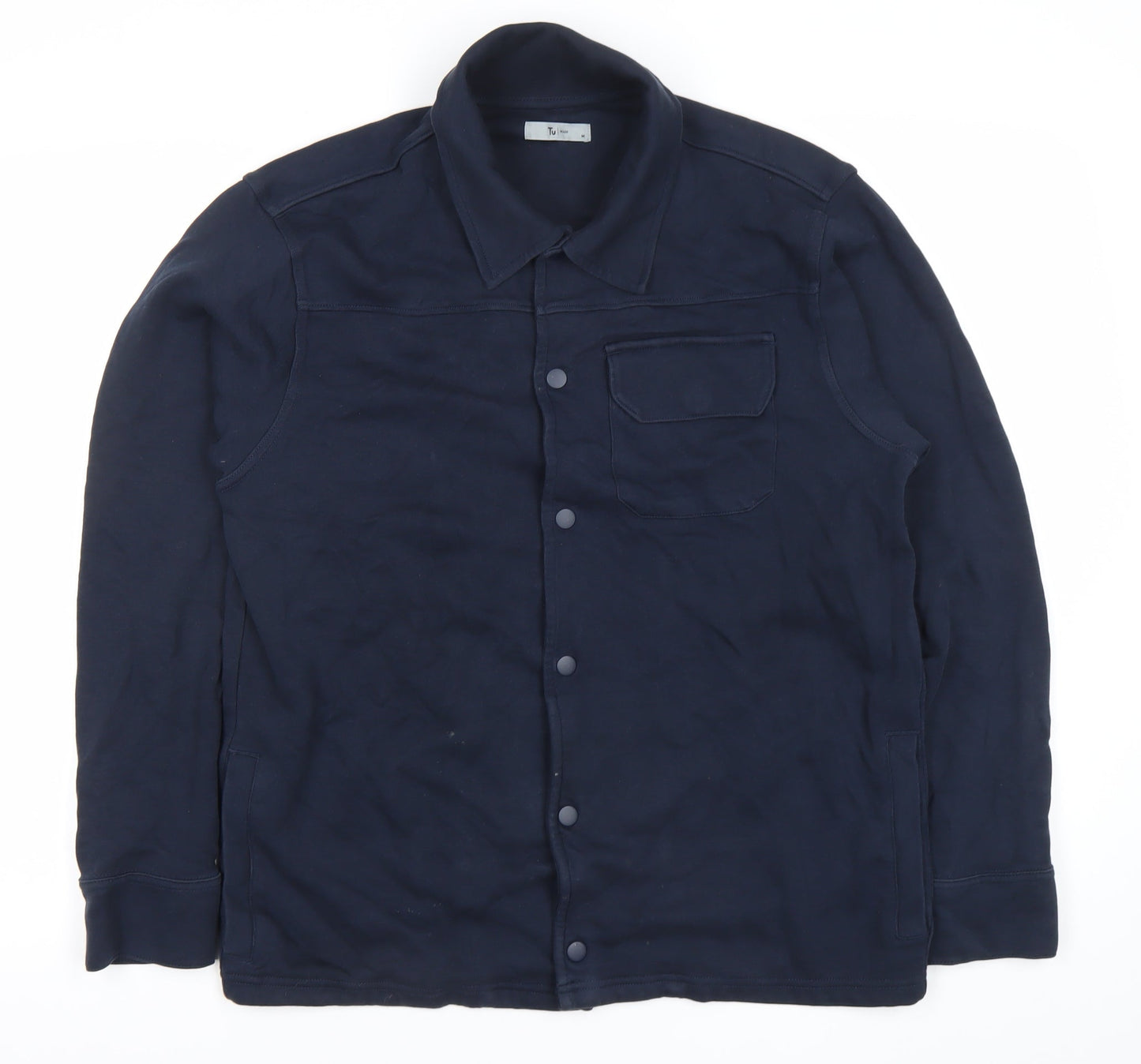 Tu Mens Blue Cotton Polyester Casual Jacket M 38-40" Regular Fit