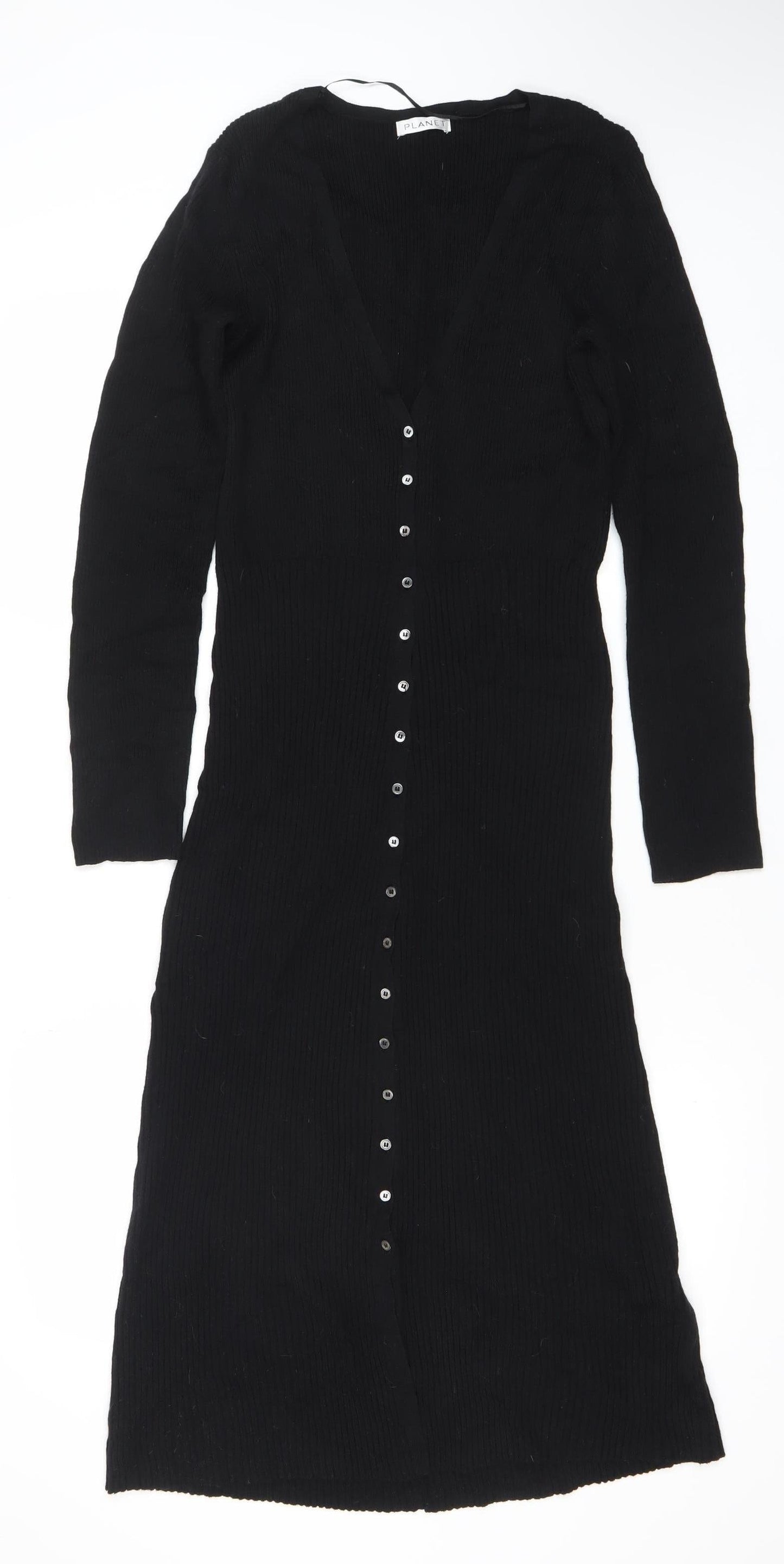 Planet Women Black Small Bodycon Knit Knee Length Dress