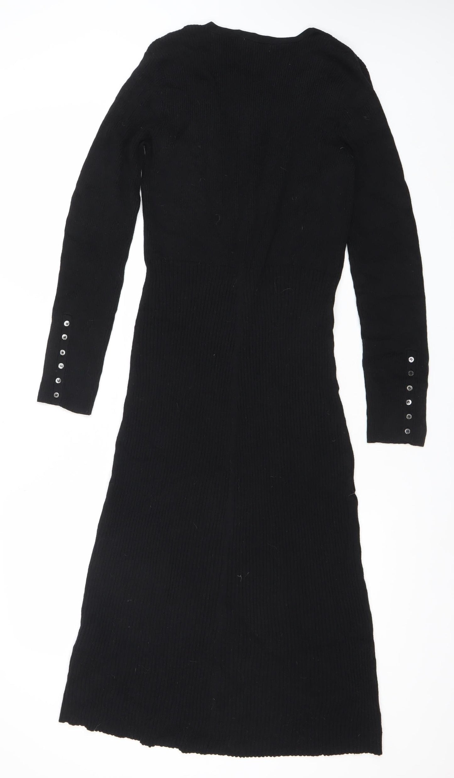 Planet Women Black Small Bodycon Knit Knee Length Dress