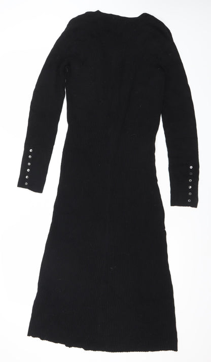 Planet Women Black Small Bodycon Knit Knee Length Dress