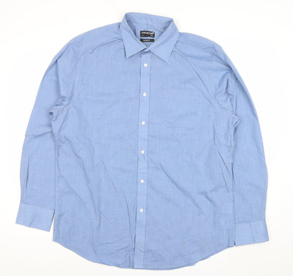 The Collection Debenhams Men's Blue Tailored Fit Long Sleeve Dress Shirt 17 Collar 43cm