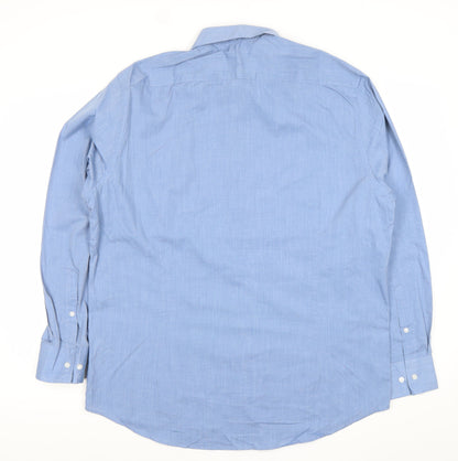The Collection Debenhams Men's Blue Tailored Fit Long Sleeve Dress Shirt 17 Collar 43cm