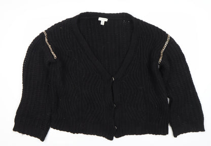 Womens UK Size M Topshop Black Cardigan Jumper