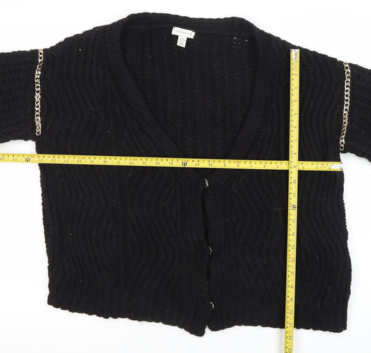 Womens UK Size M Topshop Black Cardigan Jumper