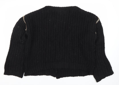 Womens UK Size M Topshop Black Cardigan Jumper