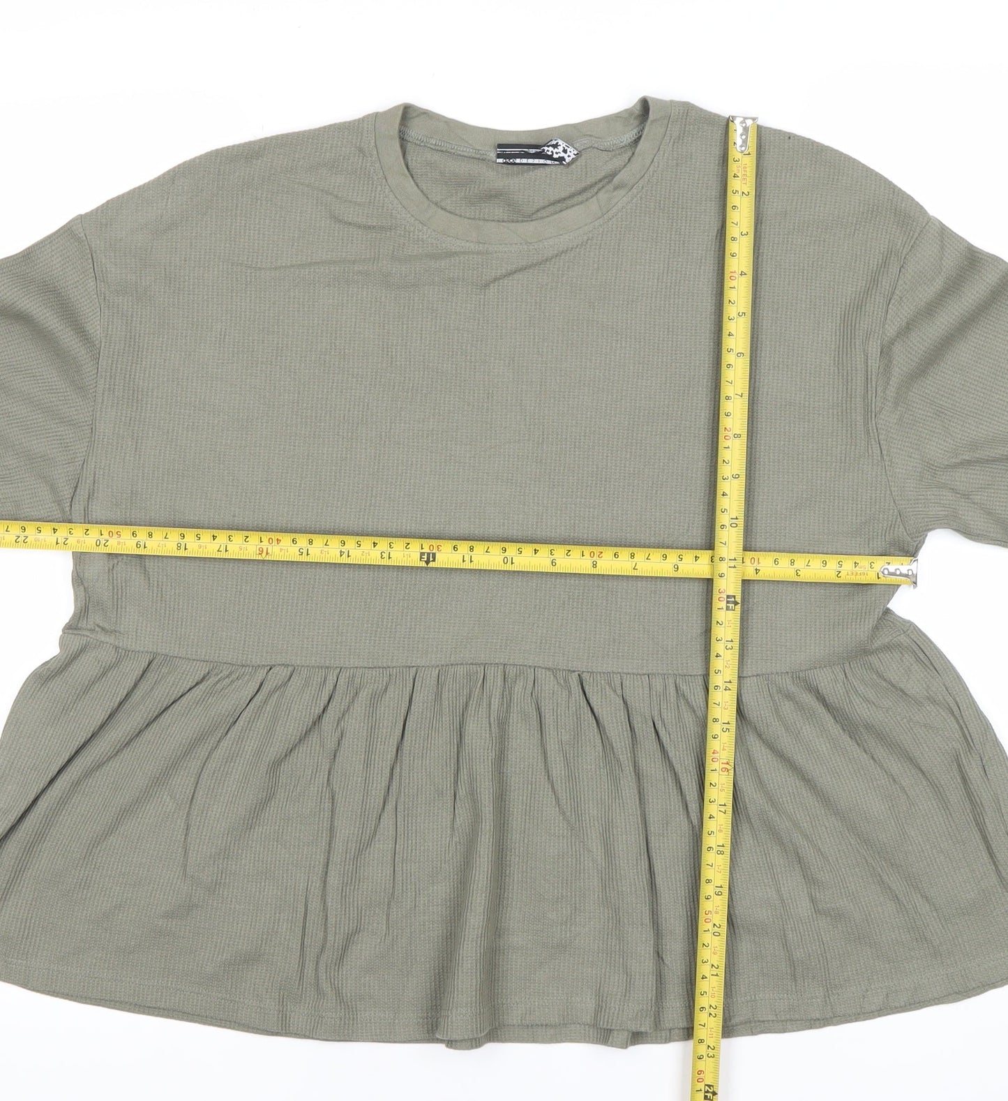 ASOS Womens Green Long Sleeve Tunic Blouse Size 8 Cotton Blend