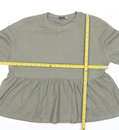 ASOS Womens Green Long Sleeve Tunic Blouse Size 8 Cotton Blend