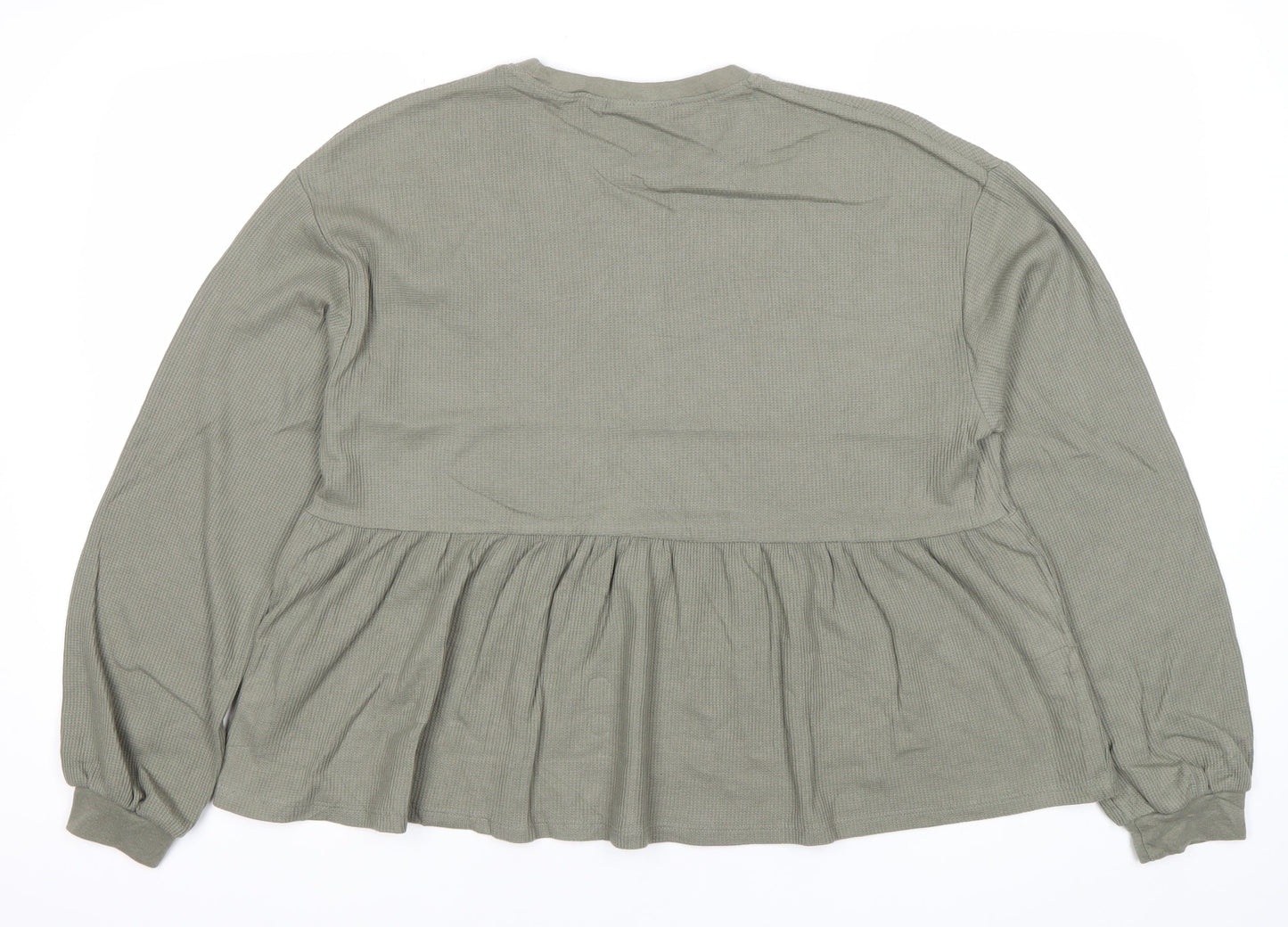 ASOS Womens Green Long Sleeve Tunic Blouse Size 8 Cotton Blend